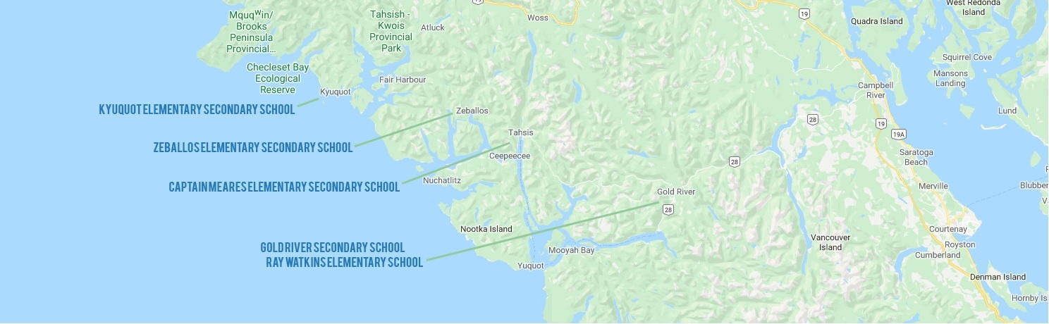 Map of Vancouver Island West Schools