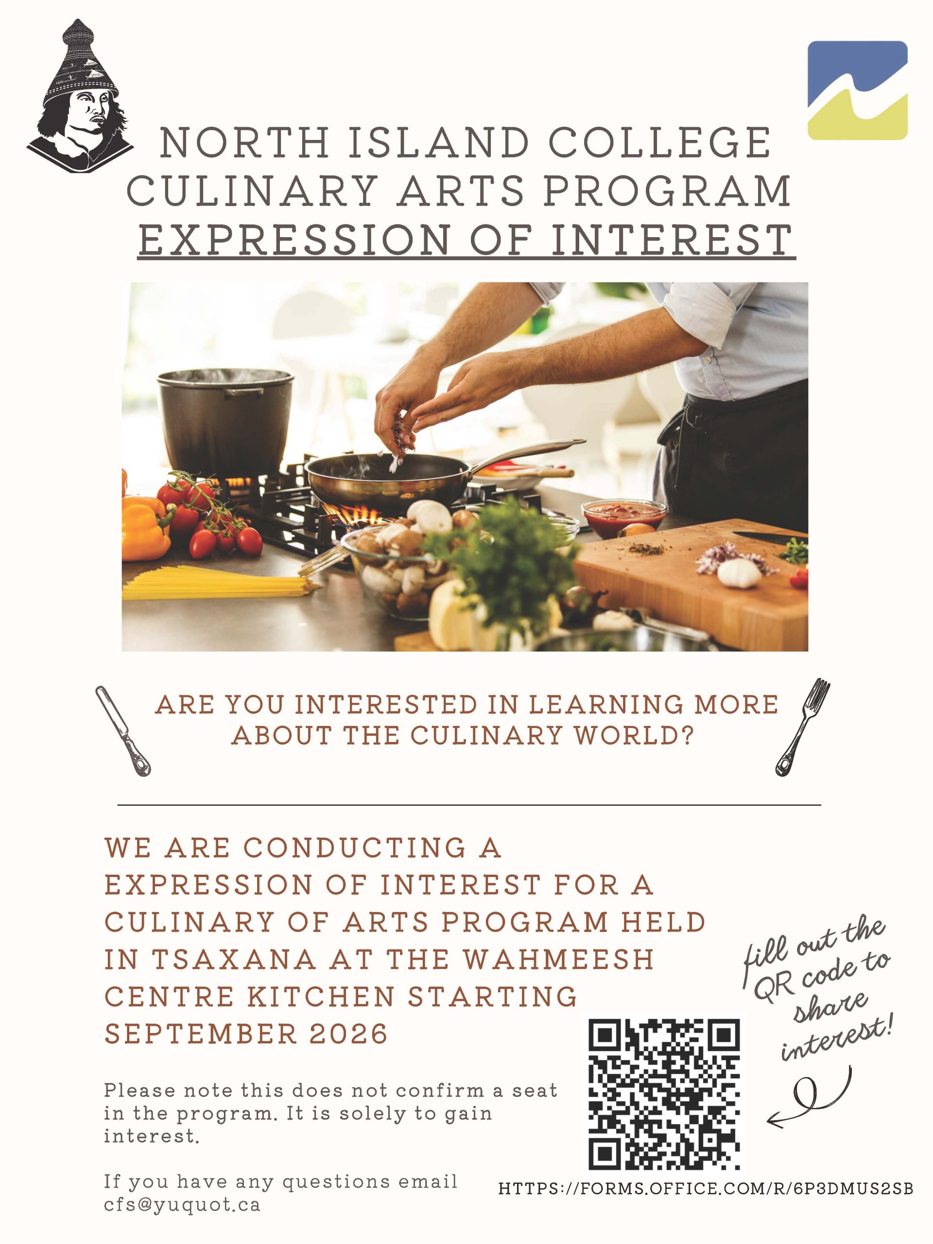 NIC Culinary Arts Expression of Interest poster