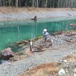 Ground water begins to fill the pond